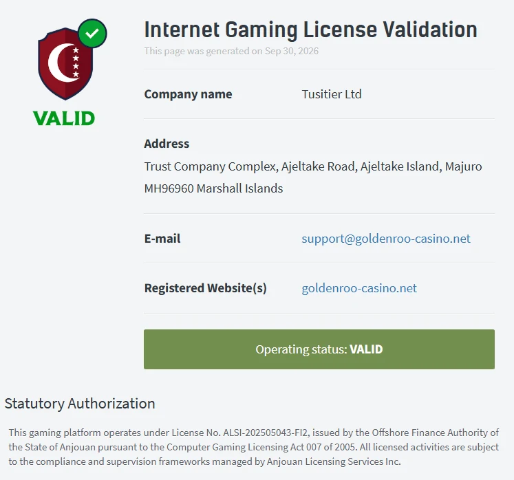 GoldenRoo License