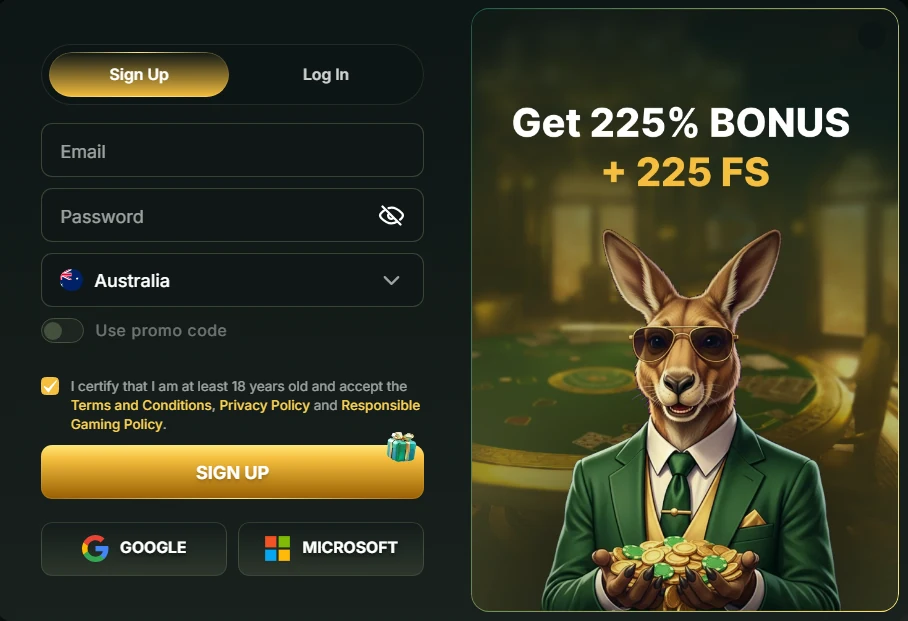 GoldenRoo SignUp with Bonus
